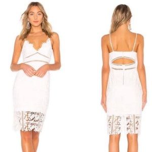 Bardot White Lace Midi Dress